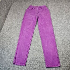 Vintage Steel Jeans Purple High Waisted Straight Leg Denim Made in USA Size 5